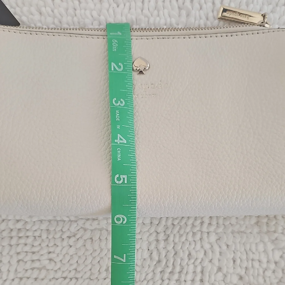 kate spade Cream Pebbled Leather Crossbody with Logo Strap - Picture 12 of 12